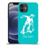 ילד סקייטבורד כיסוי מגן קשיח בעיצוב אישי עם השם שלך ל Apple iPhone 12 יחידה אחת סקרין מובייל