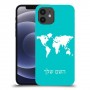 מפת העולם כיסוי מגן קשיח בעיצוב אישי עם השם שלך ל Apple iPhone 12 יחידה אחת סקרין מובייל