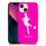 כדורגל - אישה כיסוי מגן קשיח בעיצוב אישי עם השם שלך ל Apple iPhone 13 mini יחידה אחת סקרין מובייל