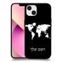 מפת העולם כיסוי מגן קשיח בעיצוב אישי עם השם שלך ל Apple iPhone 13 יחידה אחת סקרין מובייל