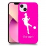 כדורגל - אישה כיסוי מגן קשיח בעיצוב אישי עם השם שלך ל Apple iPhone 13 יחידה אחת סקרין מובייל