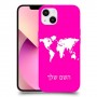 מפת העולם כיסוי מגן קשיח בעיצוב אישי עם השם שלך ל Apple iPhone 13 יחידה אחת סקרין מובייל