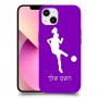 כדורגל - אישה כיסוי מגן קשיח בעיצוב אישי עם השם שלך ל Apple iPhone 13 יחידה אחת סקרין מובייל