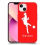 כדורגל - אישה כיסוי מגן קשיח בעיצוב אישי עם השם שלך ל Apple iPhone 13 יחידה אחת סקרין מובייל