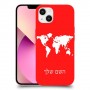 מפת העולם כיסוי מגן קשיח בעיצוב אישי עם השם שלך ל Apple iPhone 13 יחידה אחת סקרין מובייל