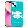 דגים כיסוי מגן קשיח בעיצוב אישי עם השם שלך ל Apple iPhone 13 יחידה אחת סקרין מובייל