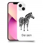 זברה כיסוי מגן קשיח בעיצוב אישי עם השם שלך ל Apple iPhone 13 יחידה אחת סקרין מובייל