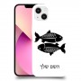 דגים כיסוי מגן קשיח בעיצוב אישי עם השם שלך ל Apple iPhone 13 יחידה אחת סקרין מובייל