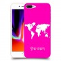 מפת העולם כיסוי מגן קשיח בעיצוב אישי עם השם שלך ל Apple iPhone 8 Plus יחידה אחת סקרין מובייל