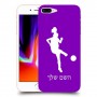 כדורגל - אישה כיסוי מגן קשיח בעיצוב אישי עם השם שלך ל Apple iPhone 8 Plus יחידה אחת סקרין מובייל