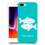 דגים כיסוי מגן קשיח בעיצוב אישי עם השם שלך ל Apple iPhone 8 Plus יחידה אחת סקרין מובייל