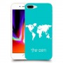 מפת העולם כיסוי מגן קשיח בעיצוב אישי עם השם שלך ל Apple iPhone 8 Plus יחידה אחת סקרין מובייל