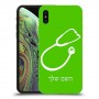 רופא סטטוסקופ כיסוי מגן קשיח בעיצוב אישי עם השם שלך ל Apple iPhone XS יחידה אחת סקרין מובייל