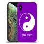 סמל יינג יאנג - סין כיסוי מגן קשיח בעיצוב אישי עם השם שלך ל Apple iPhone XS יחידה אחת סקרין מובייל