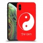 סמל יינג יאנג - סין כיסוי מגן קשיח בעיצוב אישי עם השם שלך ל Apple iPhone XS יחידה אחת סקרין מובייל