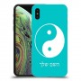 סמל יינג יאנג - סין כיסוי מגן קשיח בעיצוב אישי עם השם שלך ל Apple iPhone XS יחידה אחת סקרין מובייל