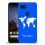 מפת העולם כיסוי מגן קשיח בעיצוב אישי עם השם שלך ל Google Pixel 3a יחידה אחת סקרין מובייל