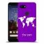 מפת העולם כיסוי מגן קשיח בעיצוב אישי עם השם שלך ל Google Pixel 3a יחידה אחת סקרין מובייל