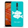 דגים כיסוי מגן קשיח בעיצוב אישי עם השם שלך ל Nokia 3.1 Plus יחידה אחת סקרין מובייל
