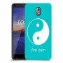 סמל יינג יאנג - סין כיסוי מגן קשיח בעיצוב אישי עם השם שלך ל Nokia 3.1 יחידה אחת סקרין מובייל