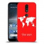 מפת העולם כיסוי מגן קשיח בעיצוב אישי עם השם שלך ל Nokia 4.2 יחידה אחת סקרין מובייל