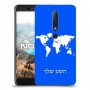 מפת העולם כיסוי מגן קשיח בעיצוב אישי עם השם שלך ל Nokia 6.1 יחידה אחת סקרין מובייל