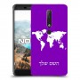 מפת העולם כיסוי מגן קשיח בעיצוב אישי עם השם שלך ל Nokia 6.1 יחידה אחת סקרין מובייל