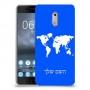 מפת העולם כיסוי מגן קשיח בעיצוב אישי עם השם שלך ל Nokia 6 יחידה אחת סקרין מובייל