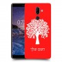עץ כיסוי מגן קשיח בעיצוב אישי עם השם שלך ל Nokia 7 plus יחידה אחת סקרין מובייל
