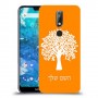 עץ כיסוי מגן קשיח בעיצוב אישי עם השם שלך ל Nokia 7.1 יחידה אחת סקרין מובייל