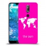 מפת העולם כיסוי מגן קשיח בעיצוב אישי עם השם שלך ל Nokia 7.1 יחידה אחת סקרין מובייל