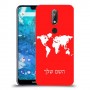 מפת העולם כיסוי מגן קשיח בעיצוב אישי עם השם שלך ל Nokia 7.1 יחידה אחת סקרין מובייל