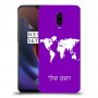 מפת העולם כיסוי מגן קשיח בעיצוב אישי עם השם שלך ל OnePlus 6T יחידה אחת סקרין מובייל