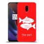 דגים כיסוי מגן קשיח בעיצוב אישי עם השם שלך ל OnePlus 6T יחידה אחת סקרין מובייל