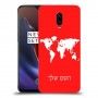 מפת העולם כיסוי מגן קשיח בעיצוב אישי עם השם שלך ל OnePlus 6T יחידה אחת סקרין מובייל