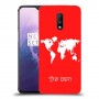 מפת העולם כיסוי מגן קשיח בעיצוב אישי עם השם שלך ל OnePlus 7 יחידה אחת סקרין מובייל