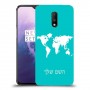 מפת העולם כיסוי מגן קשיח בעיצוב אישי עם השם שלך ל OnePlus 7 יחידה אחת סקרין מובייל