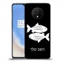 דגים כיסוי מגן קשיח בעיצוב אישי עם השם שלך ל OnePlus 7T יחידה אחת סקרין מובייל