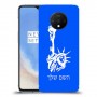 פסל החירות כיסוי מגן קשיח בעיצוב אישי עם השם שלך ל OnePlus 7T יחידה אחת סקרין מובייל