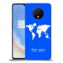 מפת העולם כיסוי מגן קשיח בעיצוב אישי עם השם שלך ל OnePlus 7T יחידה אחת סקרין מובייל