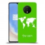 מפת העולם כיסוי מגן קשיח בעיצוב אישי עם השם שלך ל OnePlus 7T יחידה אחת סקרין מובייל