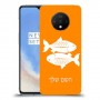 דגים כיסוי מגן קשיח בעיצוב אישי עם השם שלך ל OnePlus 7T יחידה אחת סקרין מובייל