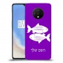 דגים כיסוי מגן קשיח בעיצוב אישי עם השם שלך ל OnePlus 7T יחידה אחת סקרין מובייל