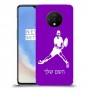 שחקן טניס כיסוי מגן קשיח בעיצוב אישי עם השם שלך ל OnePlus 7T יחידה אחת סקרין מובייל
