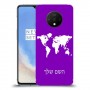 מפת העולם כיסוי מגן קשיח בעיצוב אישי עם השם שלך ל OnePlus 7T יחידה אחת סקרין מובייל