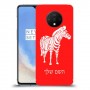 זברה כיסוי מגן קשיח בעיצוב אישי עם השם שלך ל OnePlus 7T יחידה אחת סקרין מובייל