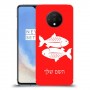 דגים כיסוי מגן קשיח בעיצוב אישי עם השם שלך ל OnePlus 7T יחידה אחת סקרין מובייל