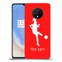 כדורגל - אישה כיסוי מגן קשיח בעיצוב אישי עם השם שלך ל OnePlus 7T יחידה אחת סקרין מובייל