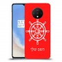 הגה - קפטן - ים כיסוי מגן קשיח בעיצוב אישי עם השם שלך ל OnePlus 7T יחידה אחת סקרין מובייל