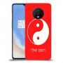 סמל יינג יאנג - סין כיסוי מגן קשיח בעיצוב אישי עם השם שלך ל OnePlus 7T יחידה אחת סקרין מובייל